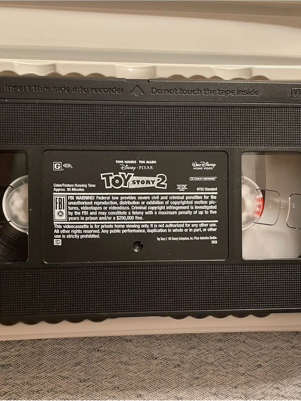 Disney Toy Story 2 VHS Case White with Multicolor Logo